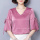 Fashion Cutting V-neck Solid Color Silk Sweet Top
